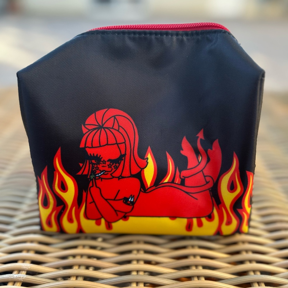 RARE Valfre - Stylish Black and Red Graphic Women's Bag